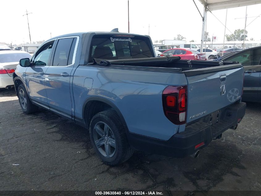 2022 Honda Ridgeline Rtl VIN: 5FPYK3F59NB036836 Lot: 39630840