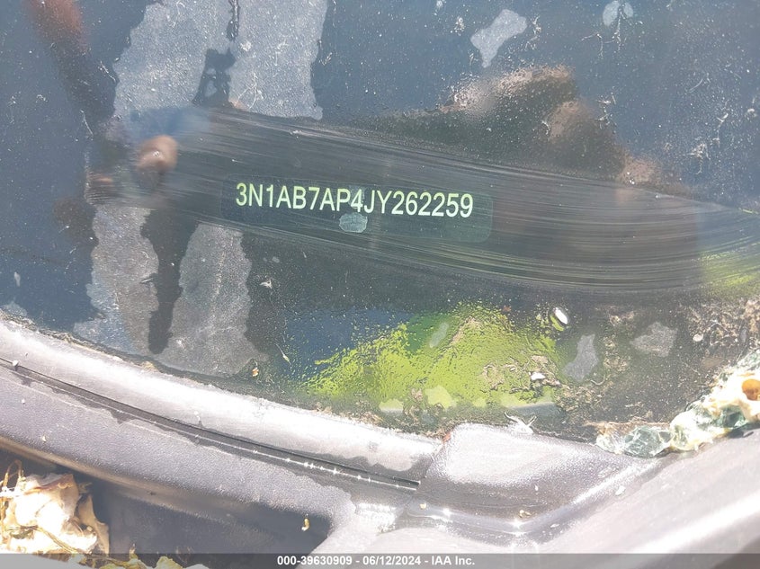 2018 Nissan Sentra Sv VIN: 3N1AB7AP4JY262259 Lot: 39630909
