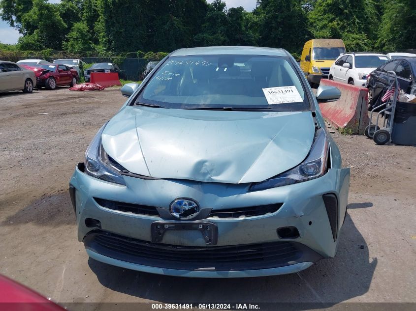 2019 Toyota Prius Le VIN: JTDKARFU0K3099845 Lot: 39631491