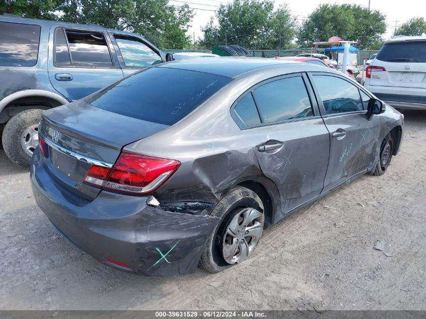 2013 Honda Civic Lx VIN: 2HGFB2F52DH573343 Lot: 39631529