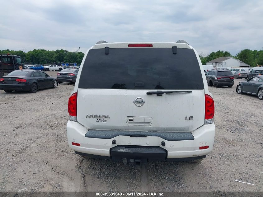 2009 Nissan Armada Le VIN: 5N1AA08C29N606461 Lot: 39631549