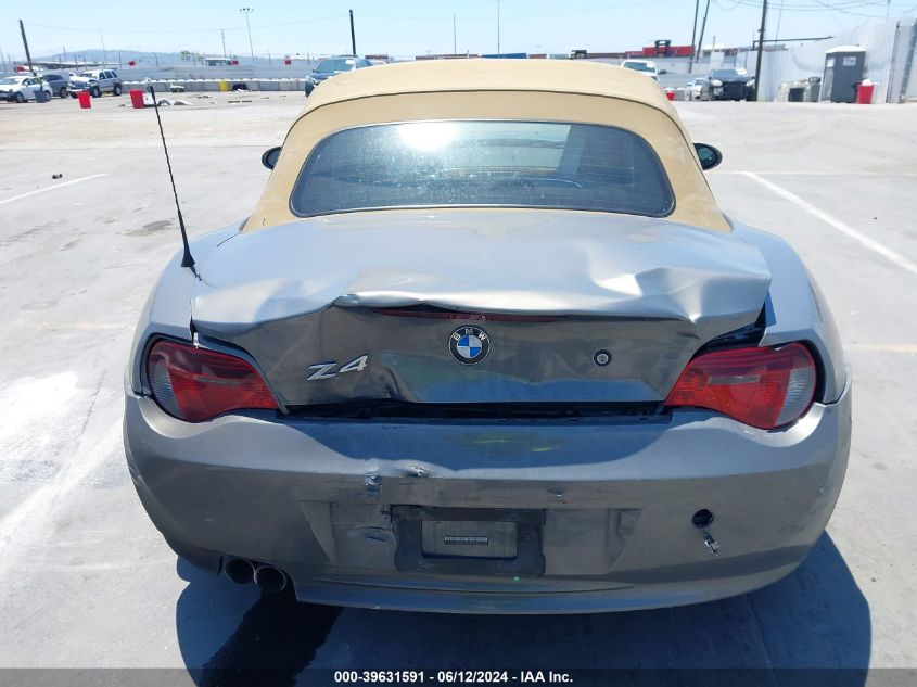 2007 BMW Z4 3.0Si VIN: 4USBU53527LX02826 Lot: 39631591