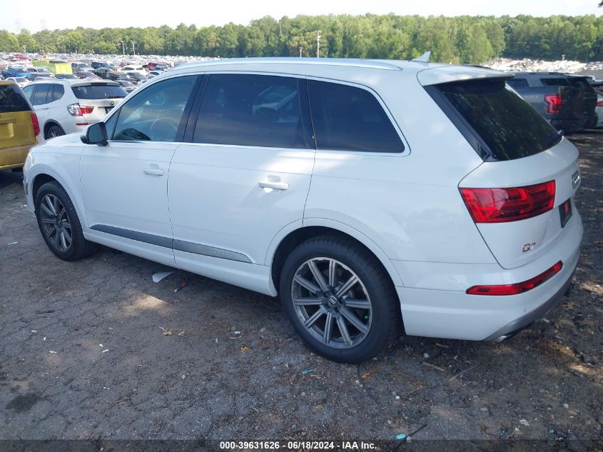 2017 Audi Q7 3.0T Premium VIN: WA1LAAF7XHD037396 Lot: 39631626