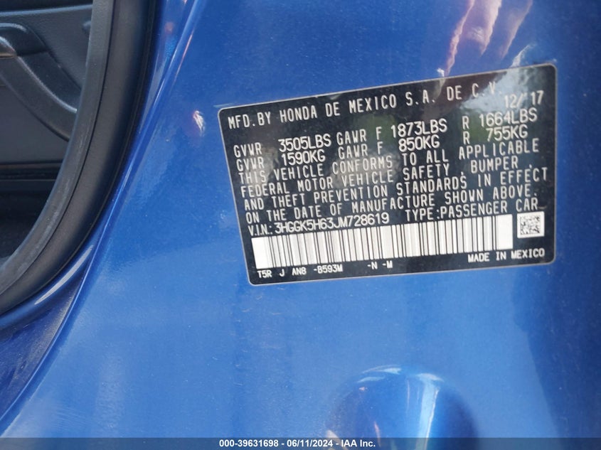 2018 HONDA FIT SPORT - 3HGGK5H63JM728619