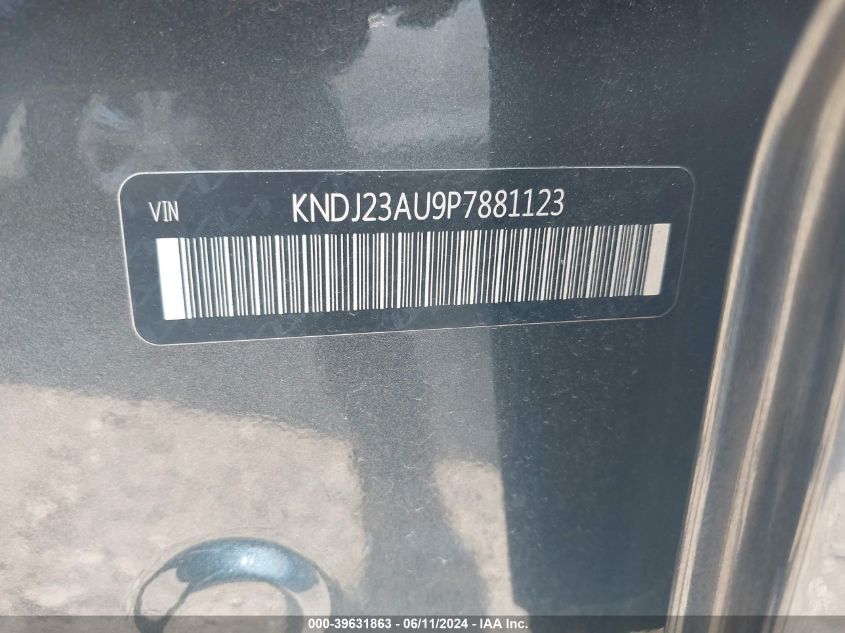 2023 Kia Soul Lx/S VIN: KNDJ23AU9P7881123 Lot: 39631863