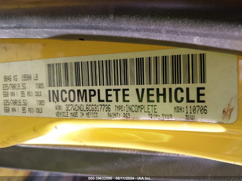 3C7WDNDL6CG317736 2012 Ram 5500 Chassis St/Slt