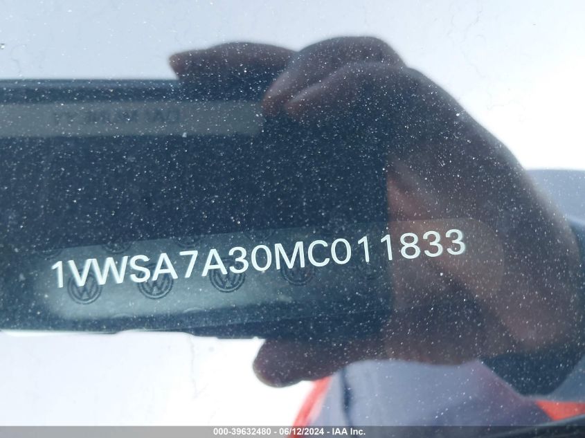 2021 Volkswagen Passat 2.0T Se VIN: 1VWSA7A30MC011833 Lot: 39632480