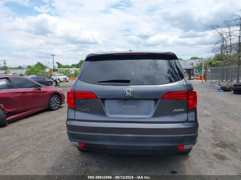 2016 Honda Pilot Ex-L VIN: 5FNYF6H5XGB067673 Lot: 39632866