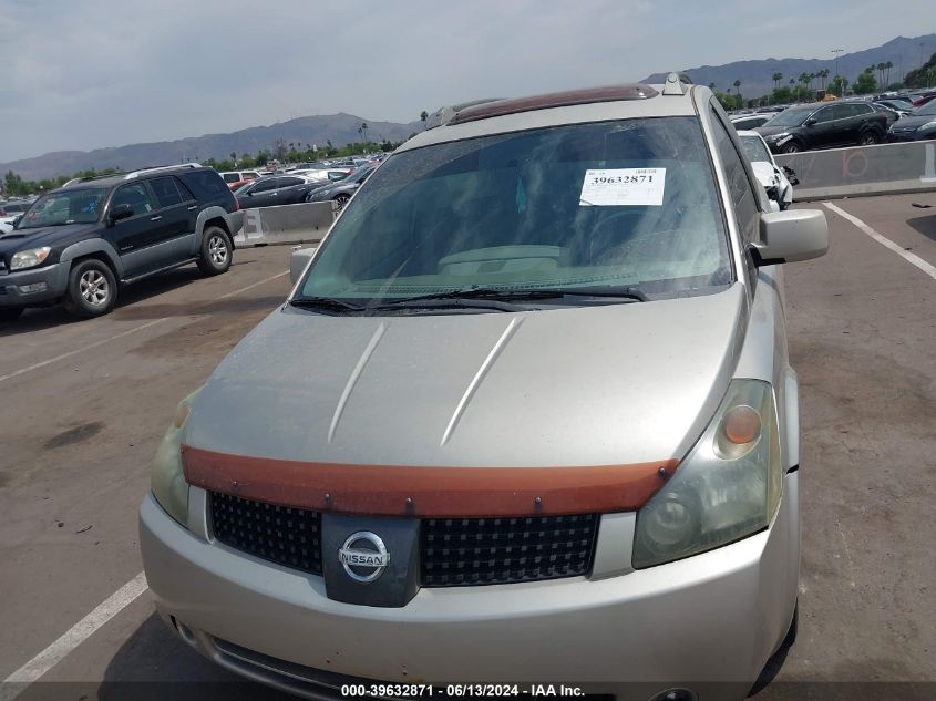 2006 Nissan Quest 3.5 Se VIN: 5N1BV28U86N110735 Lot: 39632871