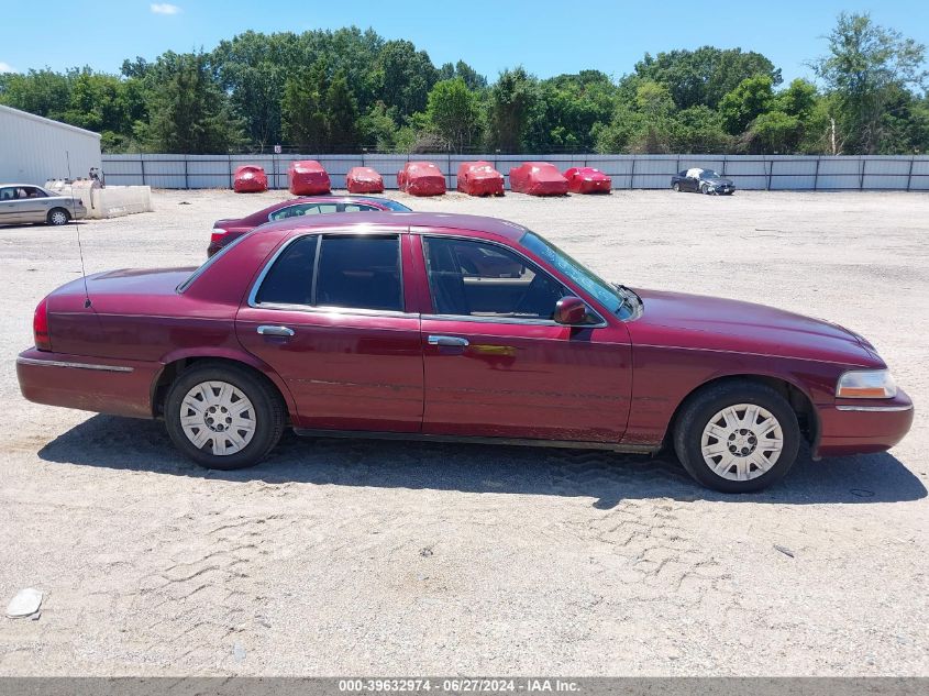 2005 Mercury Grand Marquis Gs VIN: 2MEFM74W55X639956 Lot: 39632974