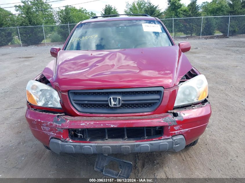 2004 Honda Pilot Ex-L VIN: 5FNYF185X4B006600 Lot: 39633157