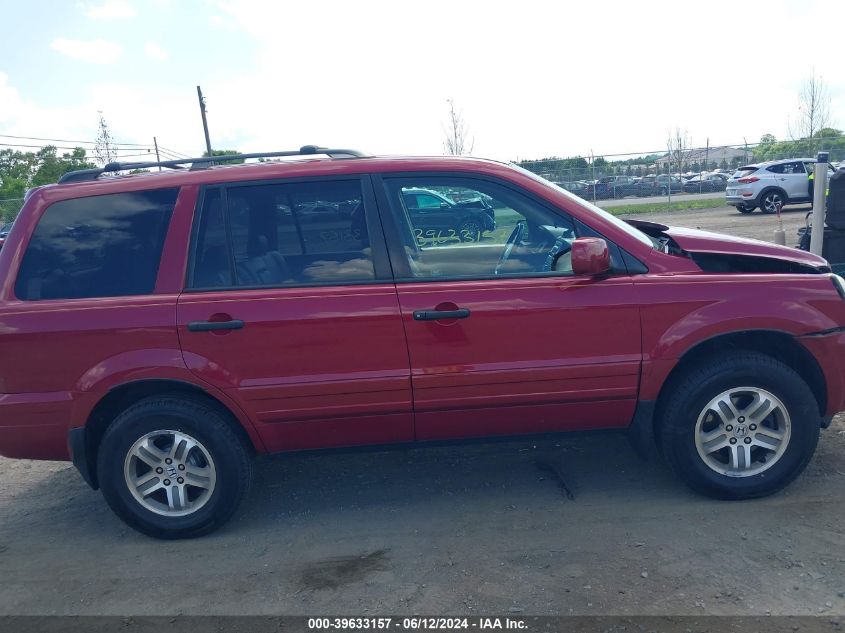 2004 Honda Pilot Ex-L VIN: 5FNYF185X4B006600 Lot: 39633157