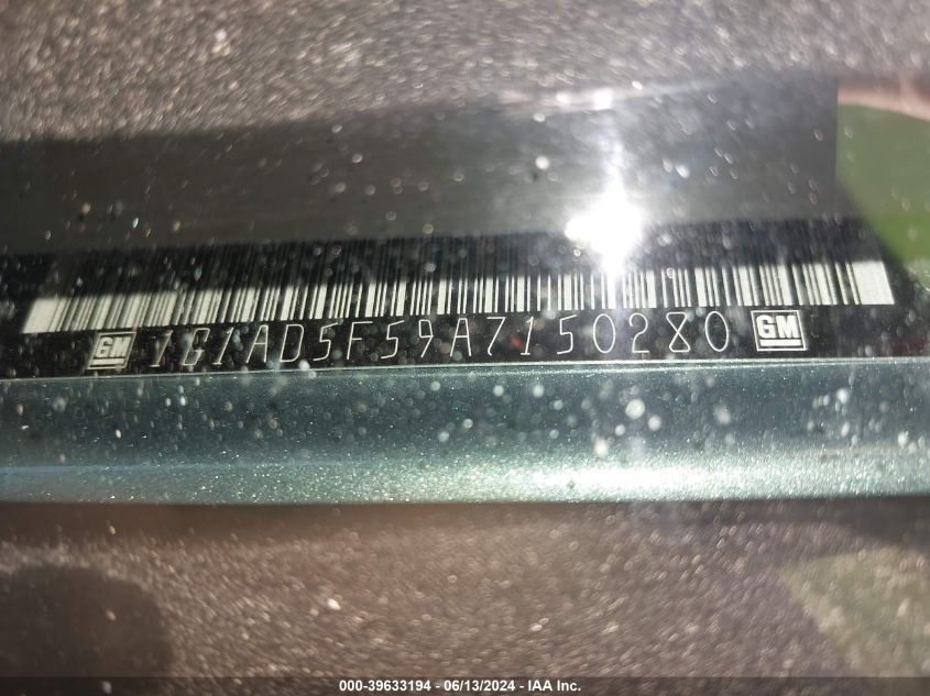 2010 Chevrolet Cobalt Lt VIN: 1G1AD5F59A7150280 Lot: 39633194