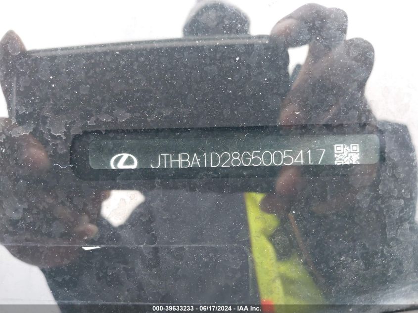 2016 Lexus Is 200T VIN: JTHBA1D28G5005417 Lot: 39633233