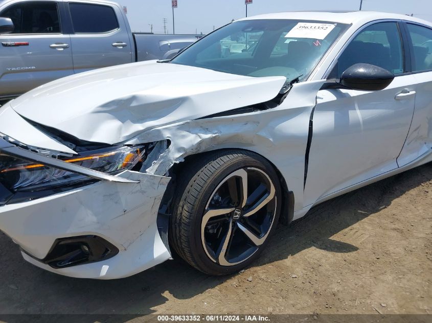 2022 Honda Accord Sport 2.0T VIN: 1HGCV2F37NA018543 Lot: 39633352