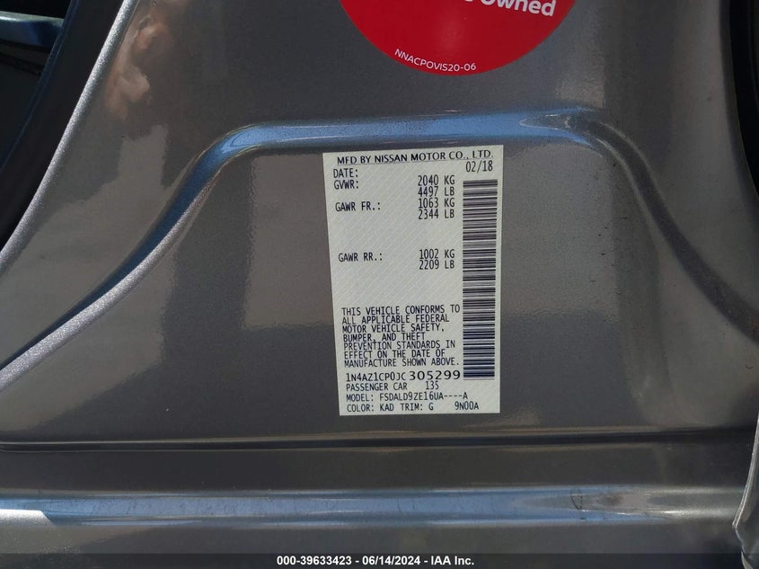 2018 NISSAN LEAF SV - 1N4AZ1CP0JC305299