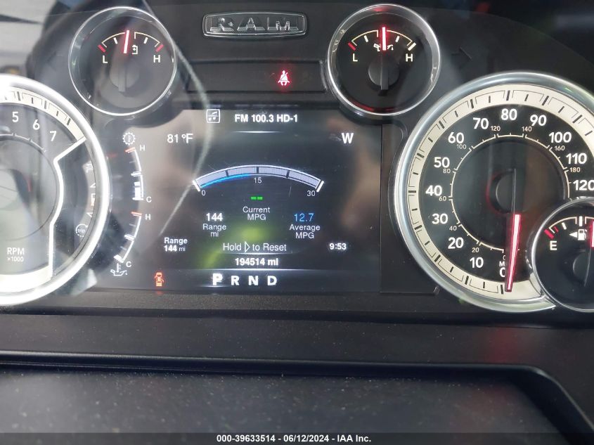 2016 Ram 1500 Laramie VIN: 1C6RR7NT9GS309318 Lot: 39633514