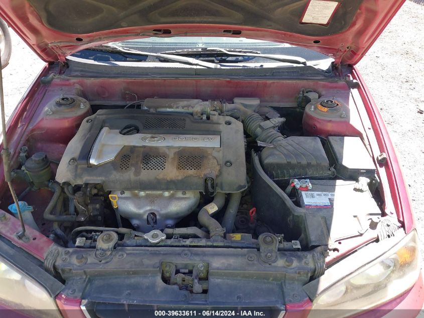 2004 Hyundai Elantra Gls/Gt VIN: KMHDN46D94U826974 Lot: 39633611