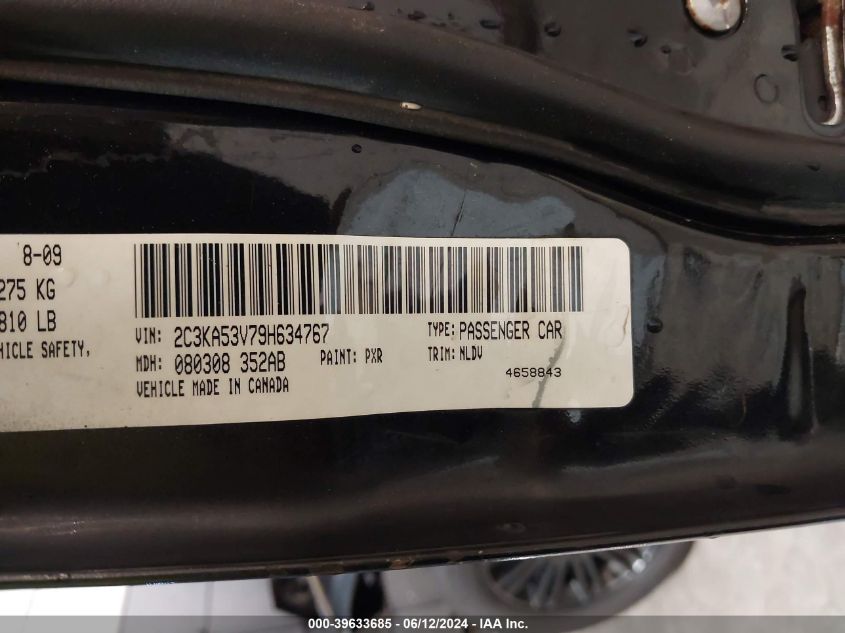 2009 Chrysler 300 Touring VIN: 2C3KA53V79H634767 Lot: 39633685