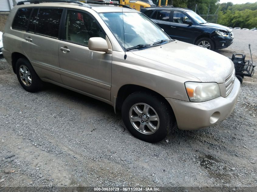 2006 Toyota Highlander V6 VIN: JTEDP21A760125890 Lot: 39633729