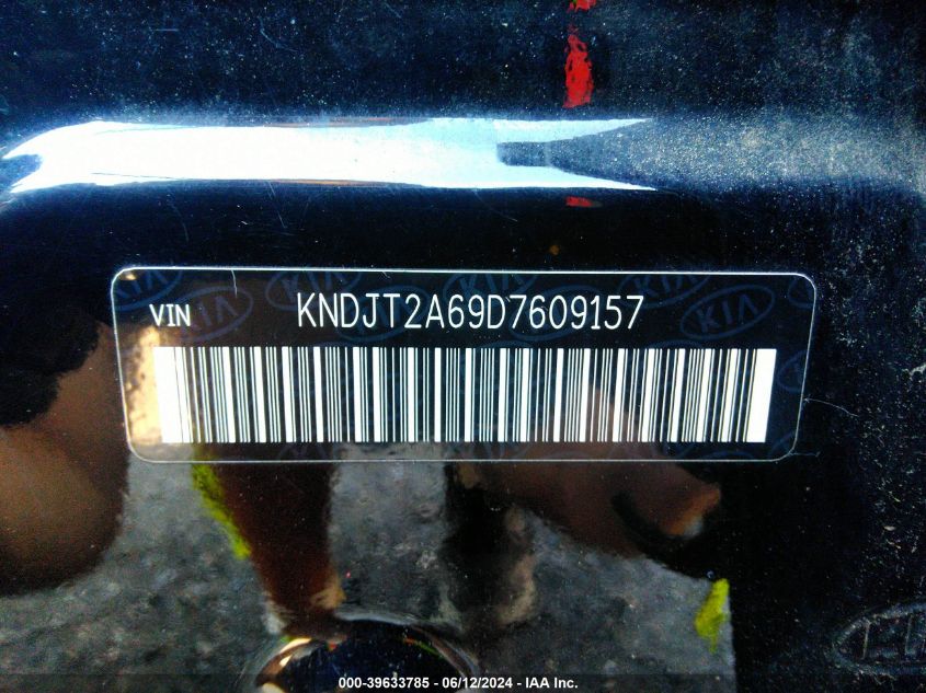 2013 Kia Soul + VIN: KNDJT2A69D7609157 Lot: 39633785