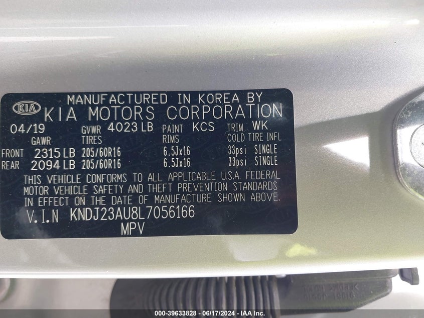 2020 KIA SOUL LX - KNDJ23AU8L7056166