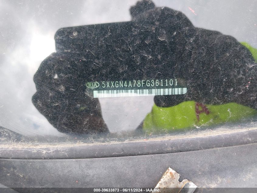 2015 Kia Optima Ex VIN: 5XXGN4A78FG361101 Lot: 39633873