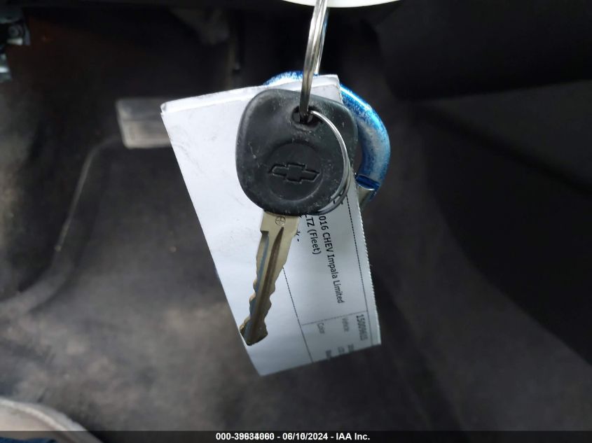 2016 Chevrolet Impala Limited Ltz VIN: 2G1WC5E34G1125107 Lot: 39634060