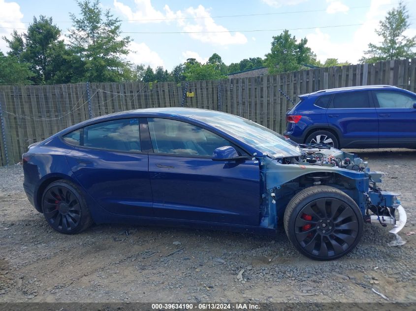 2022 Tesla Model 3 Performance Dual Motor All-Wheel Drive VIN: 5YJ3E1EC4NF330840 Lot: 39634190