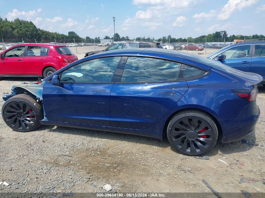 2022 Tesla Model 3 Performance Dual Motor All-Wheel Drive VIN: 5YJ3E1EC4NF330840 Lot: 39634190