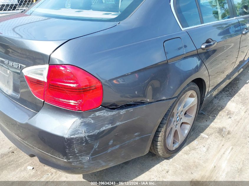 2007 BMW 335I VIN: WBAVB73547PA88696 Lot: 39634243