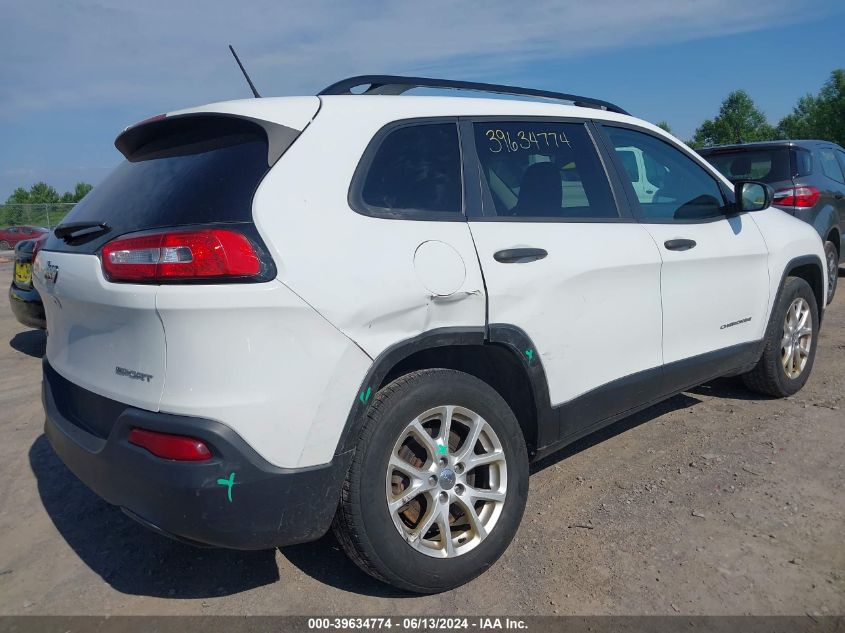 2016 Jeep Cherokee Sport VIN: 1C4PJMAB2GW170807 Lot: 39634774