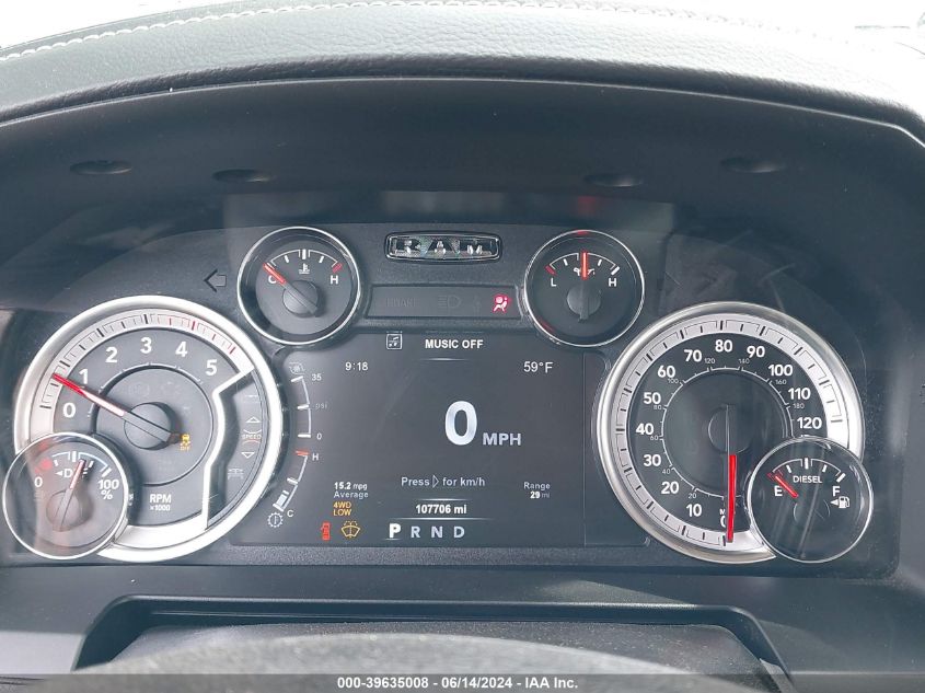 2018 Ram 2500 Laramie Mega Cab 4X4 6'4 Box VIN: 3C6UR5NL7JG322727 Lot: 39635008