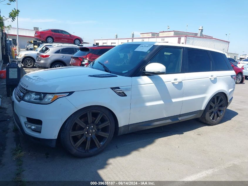 2015 Land Rover Range Rover Sport 3.0L V6 Supercharged Hse VIN: SALWR2VFXFA614297 Lot: 39635187