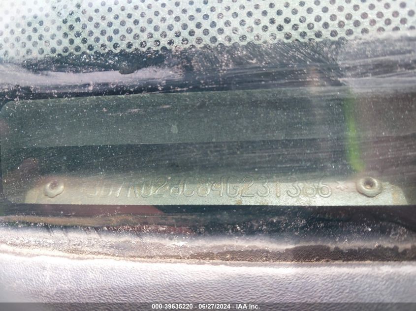 2004 Dodge Ram 2500 Slt/Laramie VIN: 3D7KU28C84G231386 Lot: 39635220