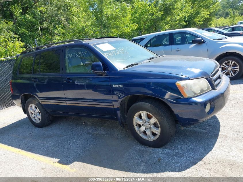 2002 Toyota Highlander Limited V6 VIN: JTEKF21AX20062685 Lot: 39635269