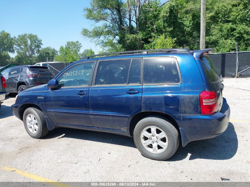 2002 Toyota Highlander Limited V6 VIN: JTEKF21AX20062685 Lot: 39635269