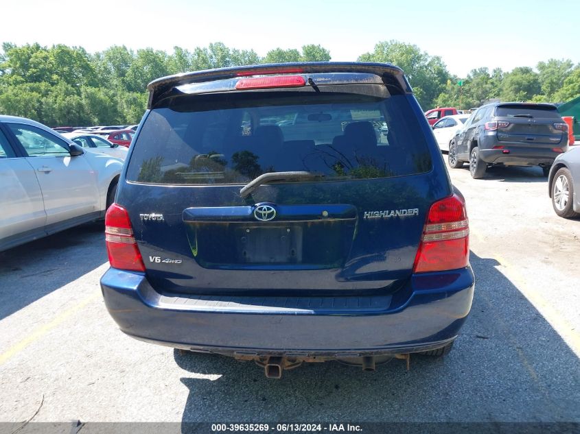 2002 Toyota Highlander Limited V6 VIN: JTEKF21AX20062685 Lot: 39635269