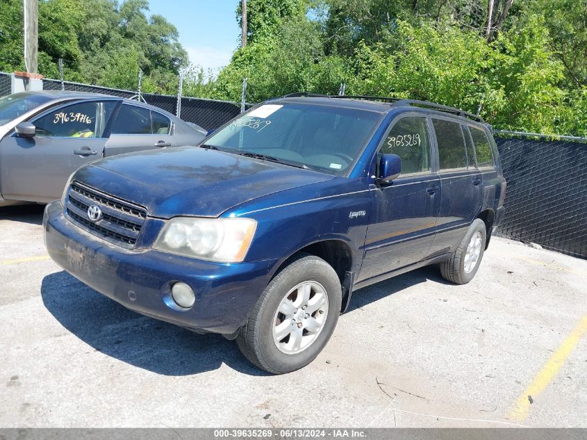 2002 Toyota Highlander Limited V6 VIN: JTEKF21AX20062685 Lot: 39635269