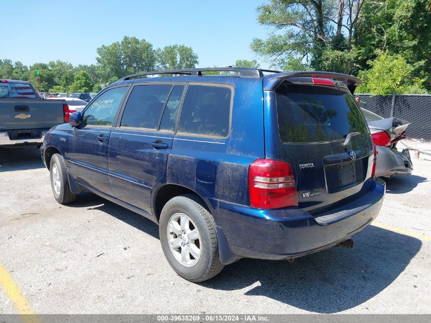 2002 Toyota Highlander Limited V6 VIN: JTEKF21AX20062685 Lot: 39635269