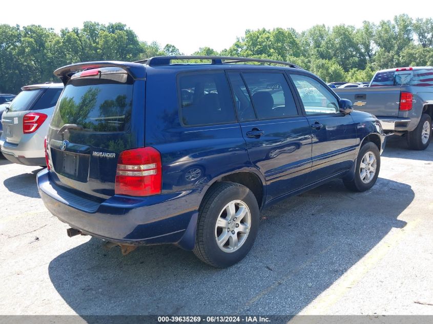 2002 Toyota Highlander Limited V6 VIN: JTEKF21AX20062685 Lot: 39635269