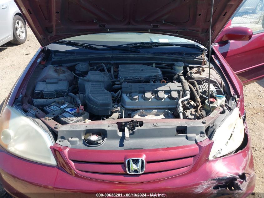 2003 Honda Civic Ex VIN: 2HGES26743H576515 Lot: 39635281