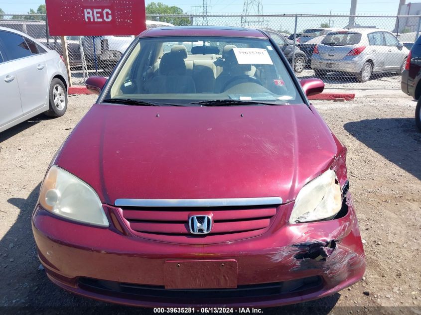 2003 Honda Civic Ex VIN: 2HGES26743H576515 Lot: 39635281