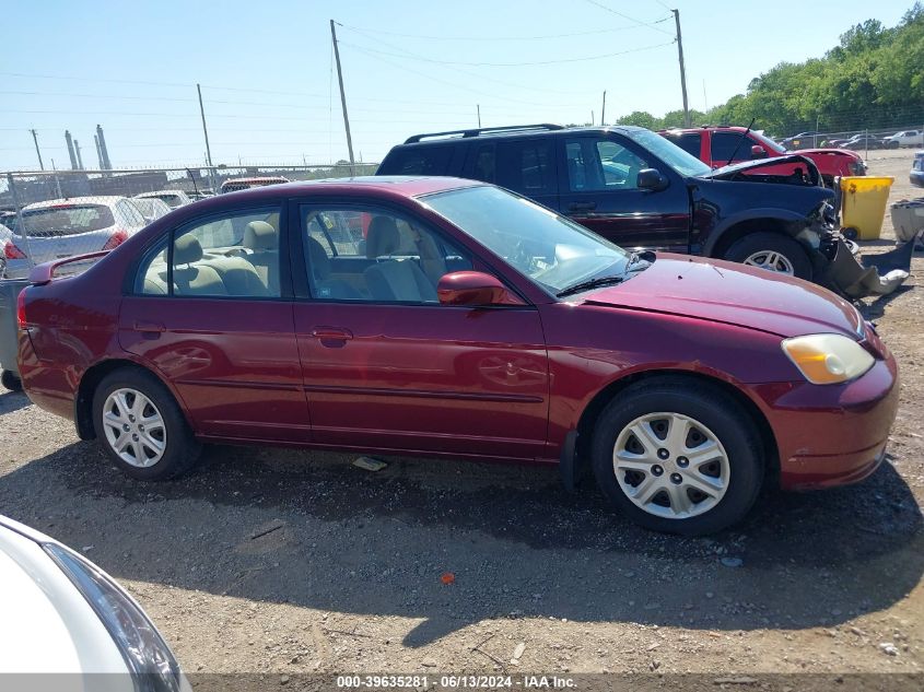 2003 Honda Civic Ex VIN: 2HGES26743H576515 Lot: 39635281