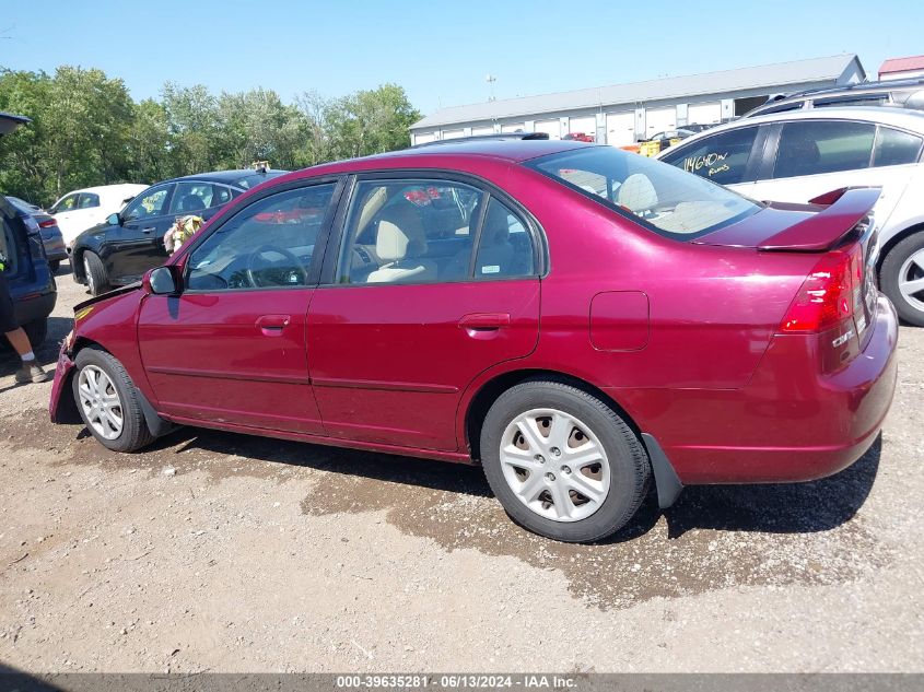 2003 Honda Civic Ex VIN: 2HGES26743H576515 Lot: 39635281