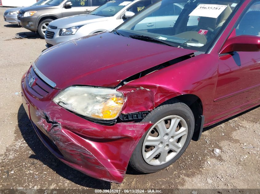 2003 Honda Civic Ex VIN: 2HGES26743H576515 Lot: 39635281