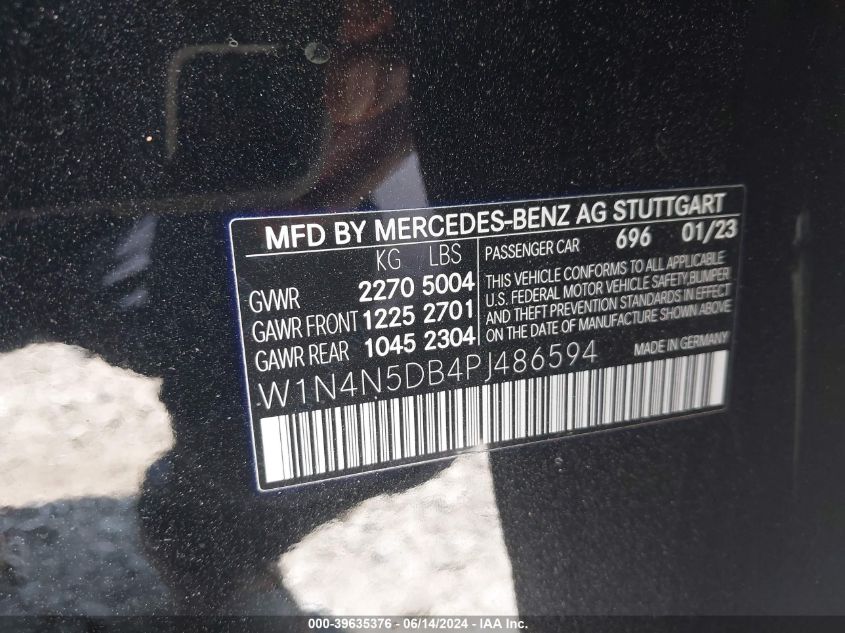 2023 Mercedes-Benz Amg Gla 45 4Matic VIN: W1N4N5DB4PJ486594 Lot: 39635376