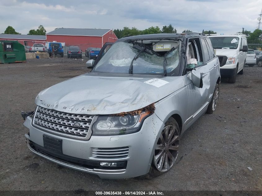 2016 Land Rover Range Rover 3.0L V6 Turbocharged Diesel Hse Td6 VIN: SALGS2KF4GA249906 Lot: 39635438