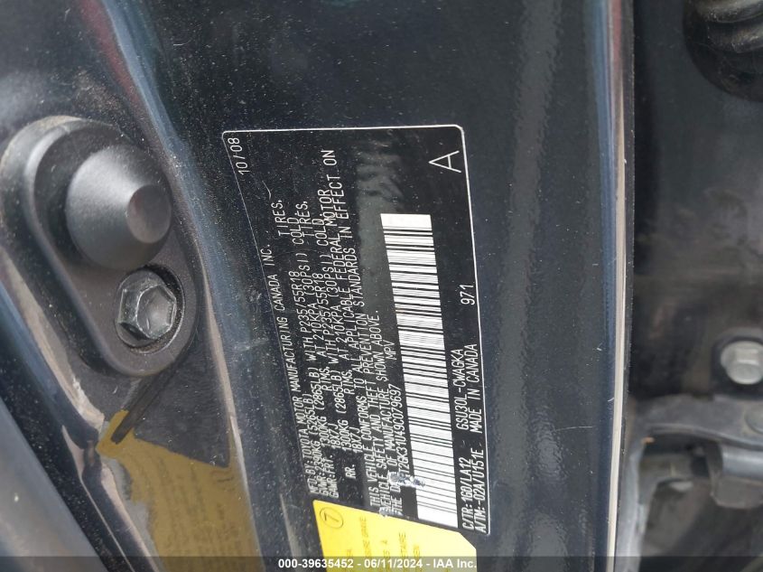 2009 Lexus Rx 350 VIN: 2T2GK31U49C079697 Lot: 39635452