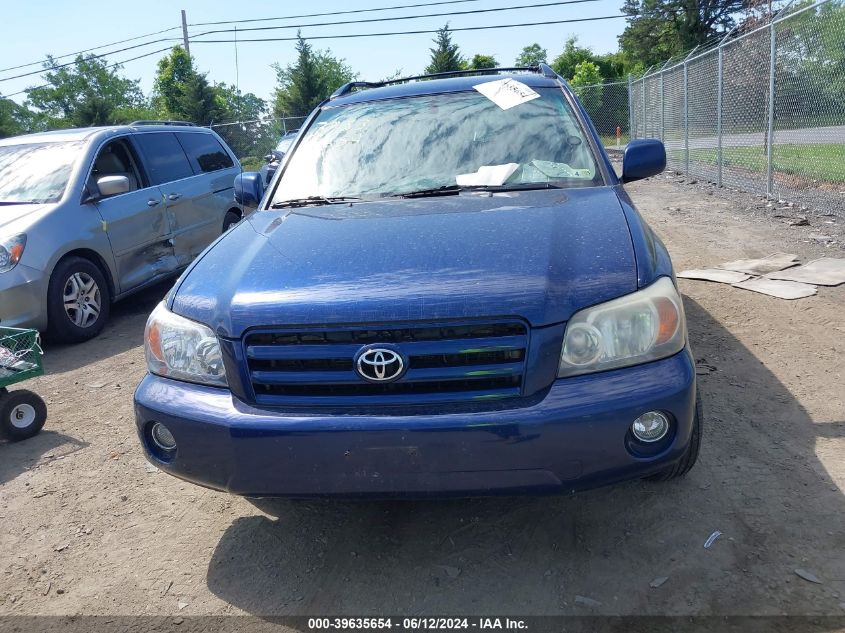 2005 Toyota Highlander V6 VIN: JTEEP21A150117416 Lot: 39635654